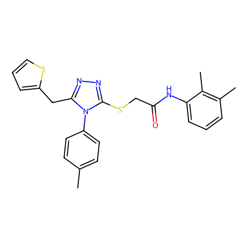 N-(2,3-dimethylphenyl)-2-{[4-(4-methylphenyl)-5-(thiophen-2-ylmethyl)-4H-1,2,4-triazol-3-yl]sulfanyl}acetamide structure