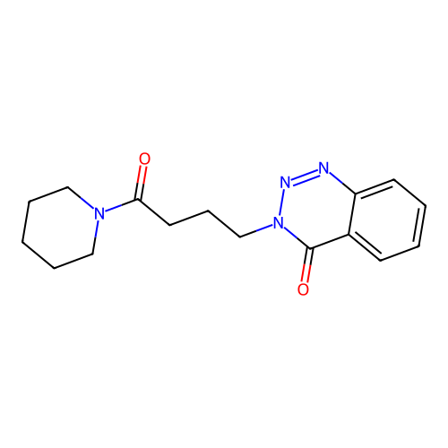 3-[4-oxo-4-(piperidin-1-yl)butyl]-1,2,3-benzotriazin-4(3H)-one structure