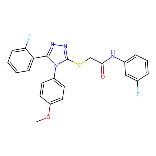 N-(3-fluorophenyl)-2-{[5-(2-fluorophenyl)-4-(4-methoxyphenyl)-4H-1,2,4-triazol-3-yl]sulfanyl}acetamide structure