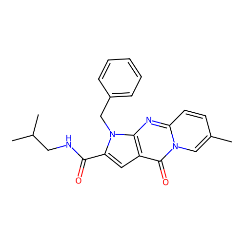 1-benzyl-N-isobutyl-7-methyl-4-oxo-1,4-dihydropyrido[1,2-a]pyrrolo[2,3-d]pyrimidine-2-carboxamide structure