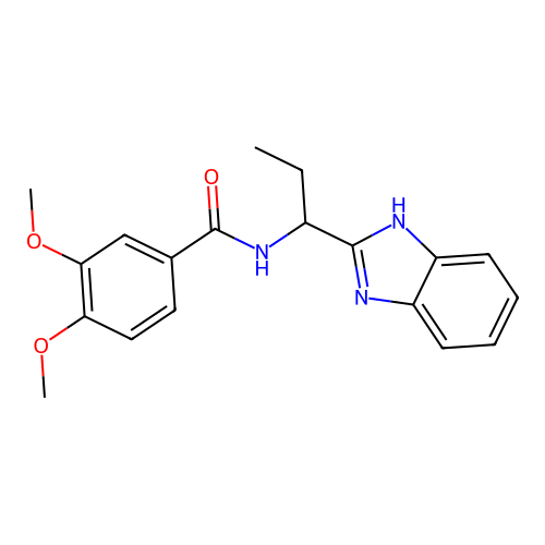 N-[1-(1H-benzimidazol-2-yl)propyl]-3,4-dimethoxybenzamide structure