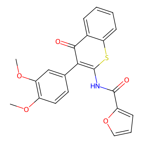 N-[3-(3,4-dimethoxyphenyl)-4-oxo-4H-thiochromen-2-yl]furan-2-carboxamide structure