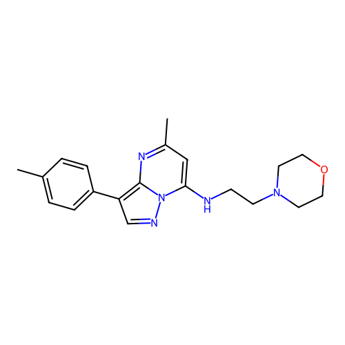 5-methyl-3-(4-methylphenyl)-N-[2-(morpholin-4-yl)ethyl]pyrazolo[1,5-a]pyrimidin-7-amine structure
