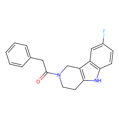 8-fluoro-2-(phenylacetyl)-2,3,4,5-tetrahydro-1H-pyrido[4,3-b]indole structure