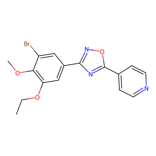 3-(3-Bromo-5-ethoxy-4-methoxyphenyl)-5-pyridin-4-yl-1,2,4-oxadiazole structure