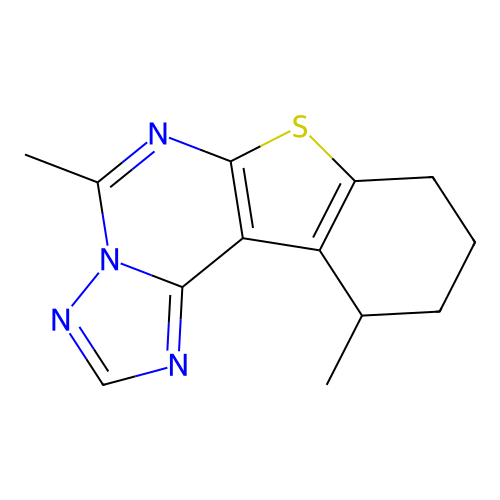 5,11-dimethyl-8,9,10,11-tetrahydro[1]benzothieno[3,2-e][1,2,4]triazolo[1,5-c]pyrimidine structure