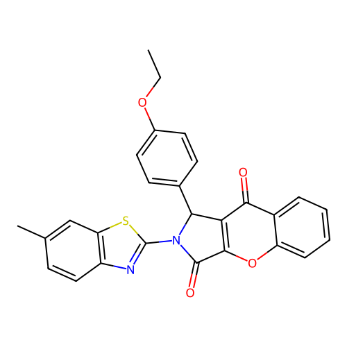 1-(4-ethoxyphenyl)-2-(6-methyl-1,3-benzothiazol-2-yl)-1,2-dihydrochromeno[2,3-c]pyrrole-3,9-dione structure