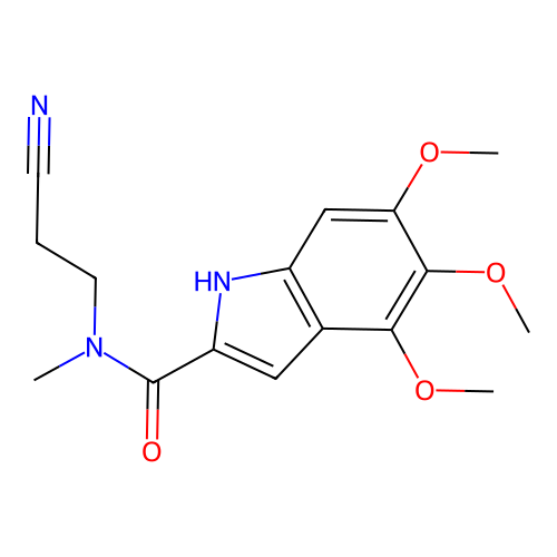 N-(2-cyanoethyl)-4,5,6-trimethoxy-N-methyl-1H-indole-2-carboxamide structure