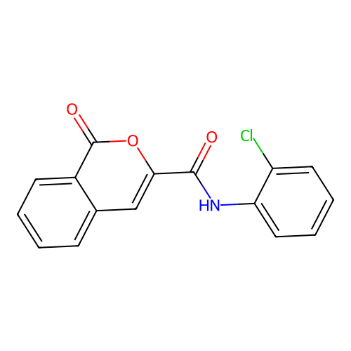 N-(2-chlorophenyl)-1-oxo-1H-isochromene-3-carboxamide structure