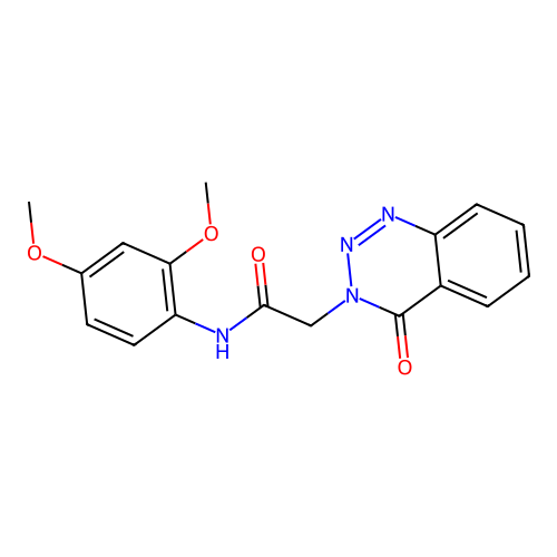 N-(2,4-dimethoxyphenyl)-2-(4-oxo-1,2,3-benzotriazin-3(4H)-yl)acetamide structure