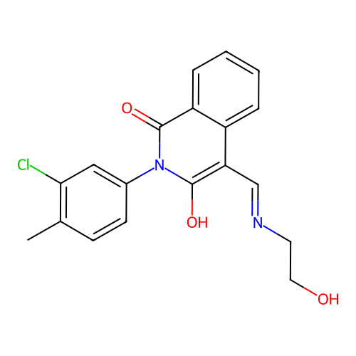 2-(3-chloro-4-methyl-phenyl)-4-[(2-hydroxyethylamino)methylidene]isoquinoline-1,3-dione structure