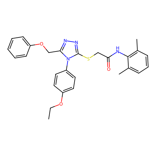 N-(2,6-dimethylphenyl)-2-{[4-(4-ethoxyphenyl)-5-(phenoxymethyl)-4H-1,2,4-triazol-3-yl]sulfanyl}acetamide structure