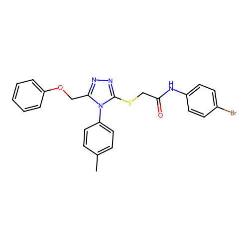 N-(4-bromophenyl)-2-[[4-(4-methylphenyl)-5-(phenoxymethyl)-1,2,4-triazol-3-yl]sulfanyl]acetamide structure