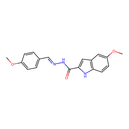 5-methoxy-N'-[(E)-(4-methoxyphenyl)methylidene]-1H-indole-2-carbohydrazide structure