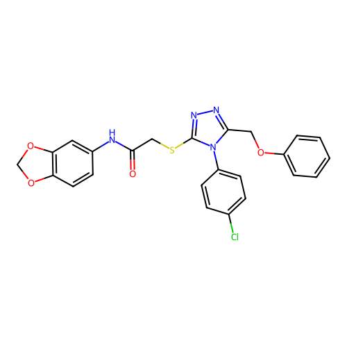 N-(1,3-benzodioxol-5-yl)-2-[[4-(4-chlorophenyl)-5-(phenoxymethyl)-1,2,4-triazol-3-yl]sulfanyl]acetamide structure