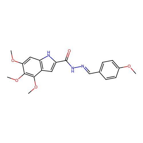(E)-4,5,6-trimethoxy-N'-(4-methoxybenzylidene)-1H-indole-2-carbohydrazide structure