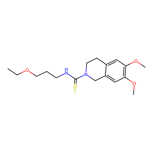 N-(3-ethoxypropyl)-6,7-dimethoxy-3,4-dihydroisoquinoline-2(1H)-carbothioamide structure