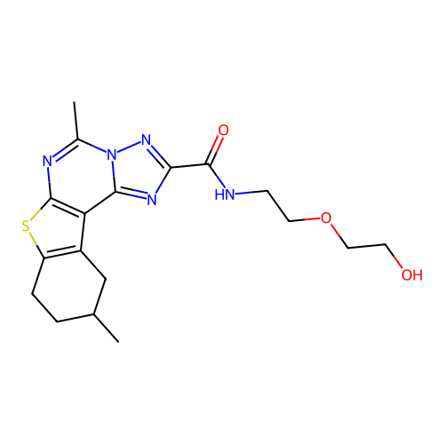 N-(2-(2-hydroxyethoxy)ethyl)-5,10-dimethyl-8,9,10,11-tetrahydrobenzo[4,5]thieno[3,2-e][1,2,4]triazolo[1,5-c]pyrimidine-2-carboxamide structure