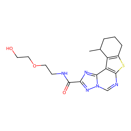 N-(2-(2-hydroxyethoxy)ethyl)-11-methyl-8,9,10,11-tetrahydrobenzo[4,5]thieno[3,2-e][1,2,4]triazolo[1,5-c]pyrimidine-2-carboxamide structure