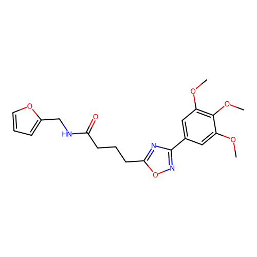 N-(furan-2-ylmethyl)-4-[3-(3,4,5-trimethoxyphenyl)-1,2,4-oxadiazol-5-yl]butanamide structure