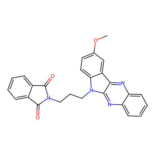 2-[3-(9-Methoxyindolo[3,2-b]quinoxalin-6-yl)propyl]isoindole-1,3-dione structure