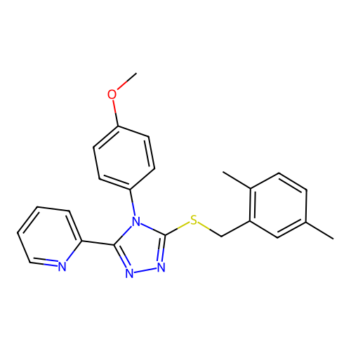2-(5-((2,5-dimethylbenzyl)thio)-4-(4-methoxyphenyl)-4H-1,2,4-triazol-3-yl)pyridine structure