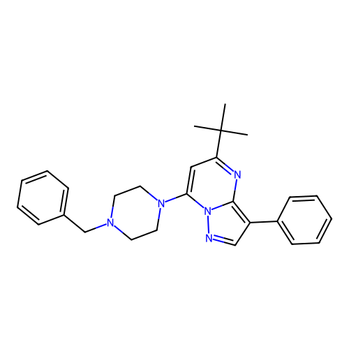 7-(4-Benzylpiperazin-1-yl)-5-tert-butyl-3-phenylpyrazolo[1,5-a]pyrimidine structure