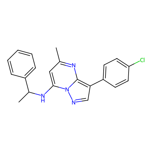 3-(4-chlorophenyl)-5-methyl-N-(1-phenylethyl)pyrazolo[1,5-a]pyrimidin-7-amine structure
