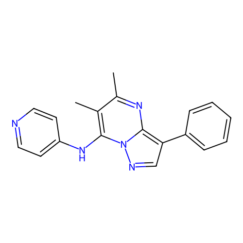 5,6-dimethyl-3-phenyl-N-(pyridin-4-yl)pyrazolo[1,5-a]pyrimidin-7-amine structure
