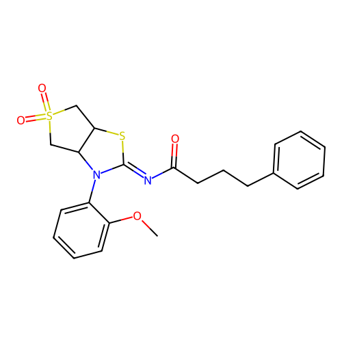(Z)-N-(3-(2-methoxyphenyl)-5,5-dioxidotetrahydrothieno[3,4-d]thiazol-2(3H)-ylidene)-4-phenylbutanamide structure