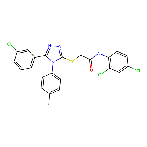 2-{[5-(3-chlorophenyl)-4-(4-methylphenyl)-4H-1,2,4-triazol-3-yl]sulfanyl}-N-(2,4-dichlorophenyl)acetamide structure