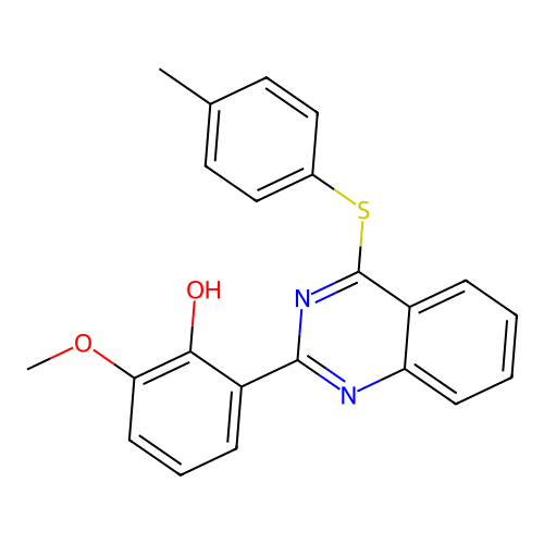 2-Methoxy-6-{4-[(4-methylphenyl)sulfanyl]quinazolin-2-yl}phenol structure