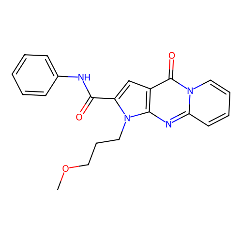 1-(3-methoxypropyl)-4-oxo-N-phenyl-1,4-dihydropyrido[1,2-a]pyrrolo[2,3-d]pyrimidine-2-carboxamide structure