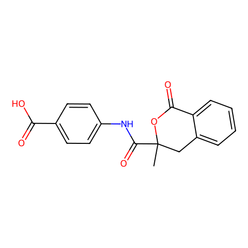 4-(3-Methyl-1-oxoisochroman-3-carboxamido)benzoic acid structure