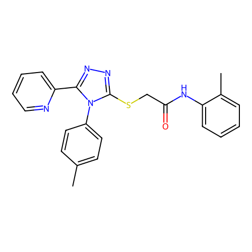 N-(2-methylphenyl)-2-{[4-(4-methylphenyl)-5-(pyridin-2-yl)-4H-1,2,4-triazol-3-yl]sulfanyl}acetamide structure