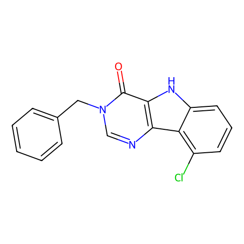 3-benzyl-9-chloro-3,5-dihydro-4H-pyrimido[5,4-b]indol-4-one structure