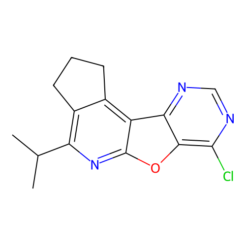 7-chloro-4-isopropyl-2,3-dihydro-1h-cyclopenta[4',5']pyrido[3',2':4,5]furo[3,2-d]pyrimidine structure