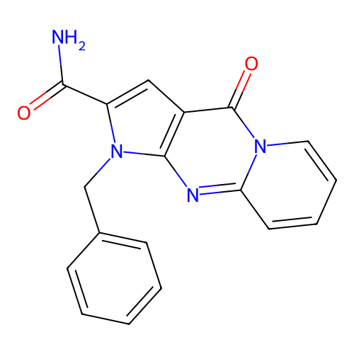 1-Benzyl-4-oxo-1,4-dihydropyrido[1,2-a]pyrrolo[2,3-d]pyrimidine-2-carboxamide structure