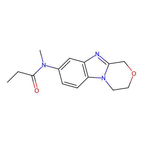 N-(3,4-dihydro-1H-[1,4]oxazino[4,3-a]benzimidazol-8-yl)-N-methylpropanamide structure