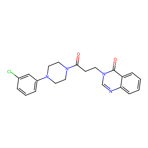 3-(3-(4-(3-chlorophenyl)piperazin-1-yl)-3-oxopropyl)quinazolin-4(3H)-one structure