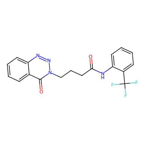 4-(4-oxo-1,2,3-benzotriazin-3(4H)-yl)-N-[2-(trifluoromethyl)phenyl]butanamide structure