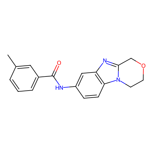 N-(3,4-dihydro-1H-[1,4]oxazino[4,3-a]benzimidazol-8-yl)-3-methylbenzamide structure