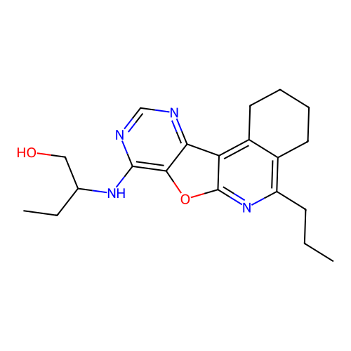 2-((5-propyl-1,2,3,4-tetrahydropyrimido[4',5':4,5]furo[2,3-c]isoquinolin-8-yl)amino)butan-1-ol structure