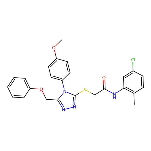 N-(5-chloro-2-methylphenyl)-2-{[4-(4-methoxyphenyl)-5-(phenoxymethyl)-4H-1,2,4-triazol-3-yl]sulfanyl}acetamide structure