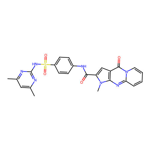 N-(4-(N-(4,6-dimethylpyrimidin-2-yl)sulfamoyl)phenyl)-1-methyl-4-oxo-1,4-dihydropyrido[1,2-a]pyrrolo[2,3-d]pyrimidine-2-carboxamide structure