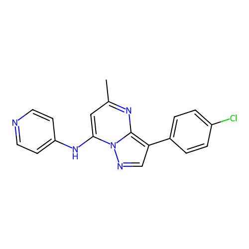 3-(4-chlorophenyl)-5-methyl-N-(pyridin-4-yl)pyrazolo[1,5-a]pyrimidin-7-amine structure