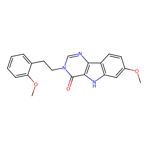 7-methoxy-3-[2-(2-methoxyphenyl)ethyl]-3,5-dihydro-4H-pyrimido[5,4-b]indol-4-one structure