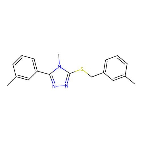 4-Methyl-3-(3-methylphenyl)-5-[(3-methylphenyl)methylsulfanyl]-1,2,4-triazole structure