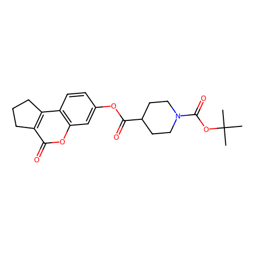 1-tert-butyl 4-(4-oxo-1,2,3,4-tetrahydrocyclopenta[c]chromen-7-yl) piperidine-1,4-dicarboxylate structure