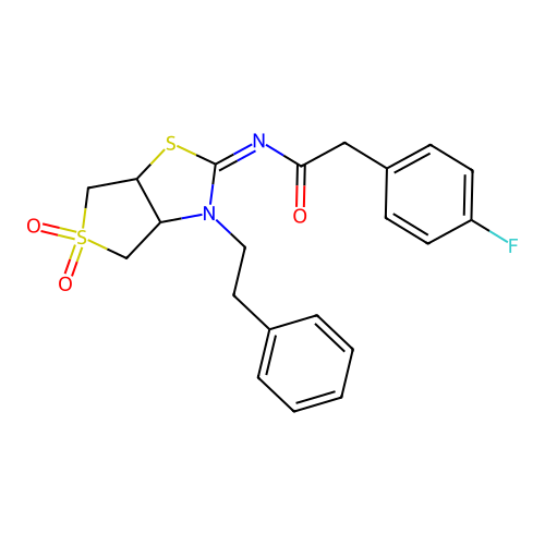 (Z)-N-(5,5-dioxido-3-phenethyltetrahydrothieno[3,4-d]thiazol-2(3H)-ylidene)-2-(4-fluorophenyl)acetamide structure
